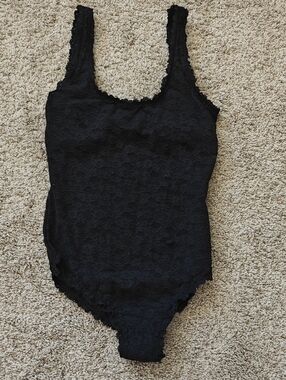 aerie Black Lace  One-Piece Bodysuit